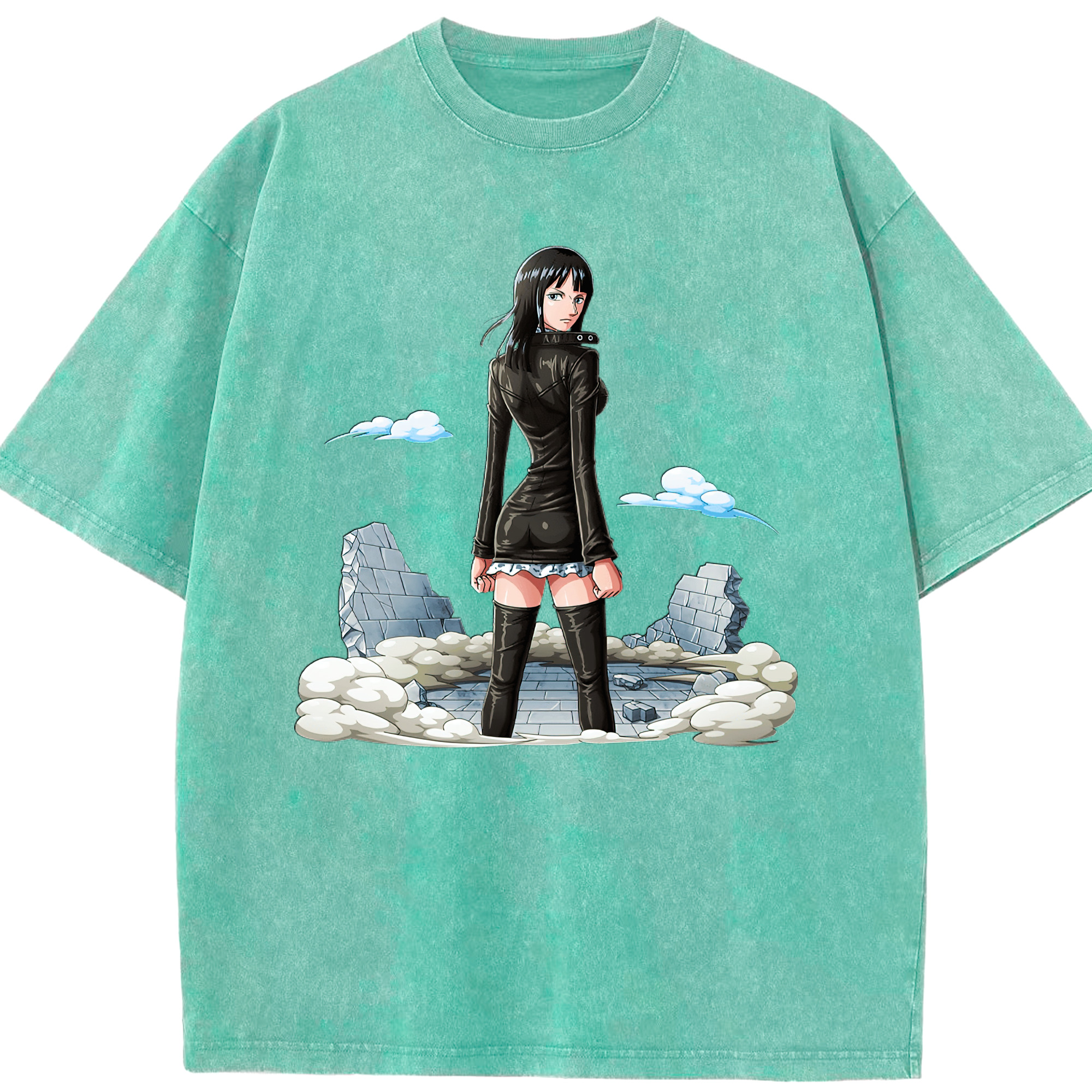 ワンピース ニコ・ロビン ONE PIECE Nico Robin 綿100% ヴィンテージ風 半袖Tシャツ（フロントプリント）